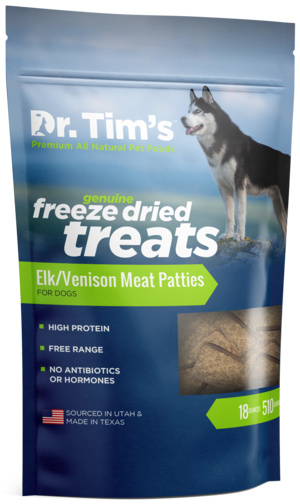 Dr. Tim's Freeze Dried Treats Elk/Venison Meat Patties For Dogs