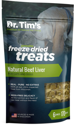 Dr. Tim's Freeze Dried Treats Natural Beef Liver For Cats and Dogs
