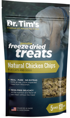 Dr. Tim's Freeze Dried Treats Natural Chicken Chips For Cats and Dogs