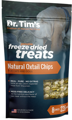 Dr. Tim's Freeze Dried Treats Natural Oxtail Chips For Cats and Dogs