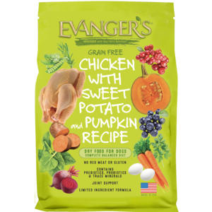Evanger's Grain Free Dry Food Chicken With Sweet Potato and Pumpkin Recipe