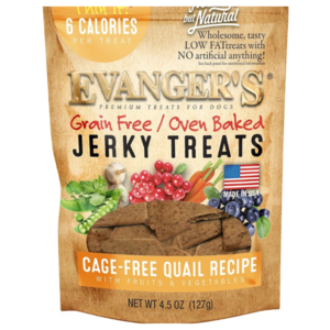 Evanger's Grain Free Jerky Treats Cage-Free Quail Recipe