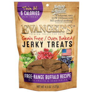 Evanger's Grain Free Jerky Treats Free-Range Buffalo Recipe