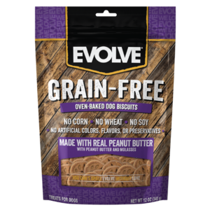 Evolve Grain-Free Oven-Baked Dog Biscuits Made With Real Peanut Butter