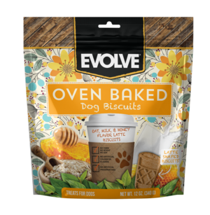 Evolve Oven Baked Dog Biscuits Oat, Milk & Honey Flavor Latte Biscuits