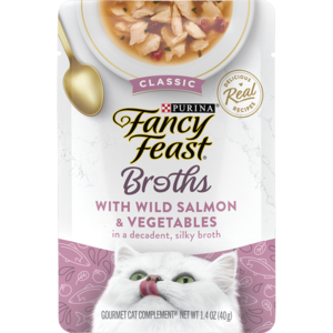 Fancy Feast Classic Broths With Wild Salmon & Vegetables
