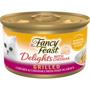 Fancy Feast Delights With Cheddar Grilled Chicken & Cheddar Cheese Feast In Gravy