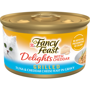 Fancy Feast Delights With Cheddar Grilled Tuna & Cheddar Cheese Feast In Gravy