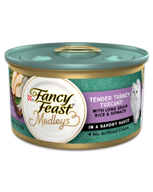 Fancy Feast Medleys Tender Turkey Tuscany With Long Grain Rice & Spinach In A Savory Sauce