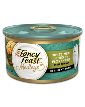 Fancy Feast Medleys White Meat Chicken Florentine With Spinach In A Light Broth