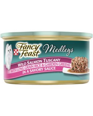 Fancy Feast Medleys Wild Salmon Tuscany With Long Grain Rice & Garden Greens In A Savory Sauce