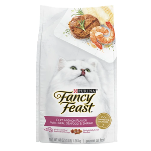 Fancy Feast Gourmet Dry Filet Mignon Flavor With Real Seafood & Shrimp