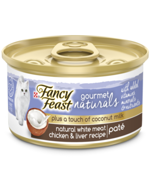 Fancy Feast Gourmet Naturals Natural White Meat Chicken & Liver Recipe Pate Plus A Touch of Coconut Milk