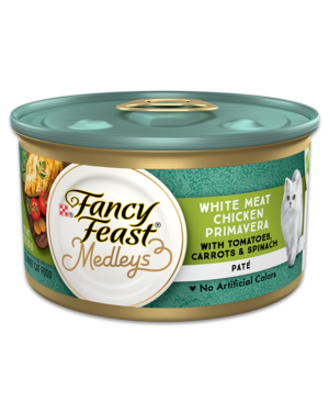 Fancy Feast Medleys White Meat Chicken Primavera With Tomatoes, Carrots & Spinach Paté