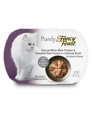Fancy Feast Purely Natural White Meat Chicken & Shredded Beef Entree In A Delicate Broth