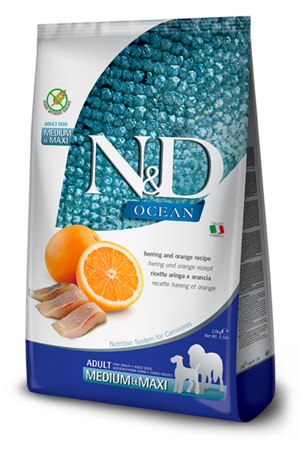 Farmina N&D Ocean Medium & Maxi Adult Herring & Orange Recipe