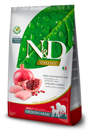 Farmina N&D Prime Medium & Maxi Adult Chicken and Pomegranate Recipe