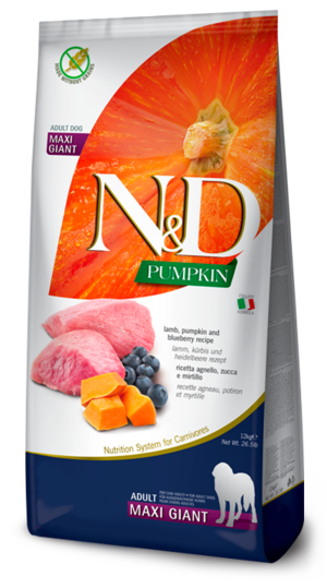 Farmina N&D Pumpkin Maxi Giant Recipe With Lamb, Pumpkin and Blueberry For Dogs