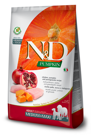 Farmina N&D Pumpkin Medium & Maxi Adult Chicken, Pumpkin and Pomegranate Recipe