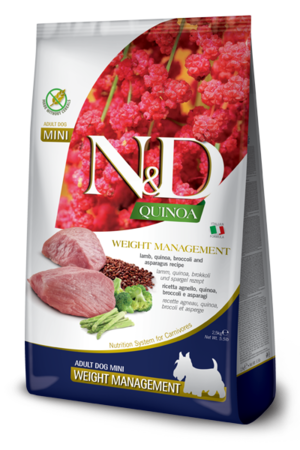 Farmina N&D Quinoa Mini Weight Management With Lamb, Quinoa, Broccoli and Asparagus For Dogs