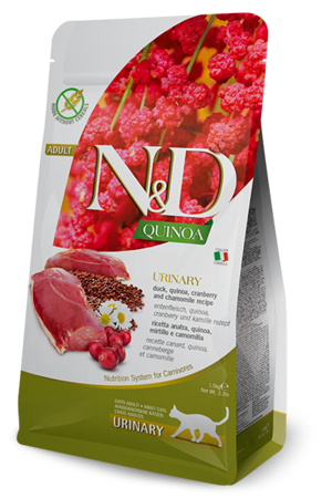 Farmina N&D Quinoa Urinary Recipe With Duck, Quinoa, Cranberry and Chamomile For Adult Cats