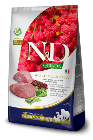 Farmina N&D Quinoa Weight Management Recipe With Lamb, Quinoa, Broccoli and Asparagus For Dogs