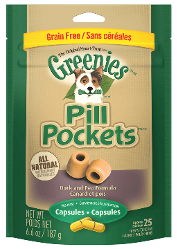 Greenies Grain Free Pill Pockets Duck and Pea Formula Capsules