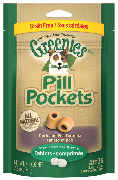 Greenies Grain Free Pill Pockets Duck and Pea Formula Tablets