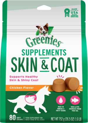 Greenies Supplements Skin & Coat Chicken Flavor