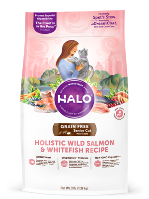Halo Grain Free Senior Cat Holistic Wild Salmon & Whitefish Recipe