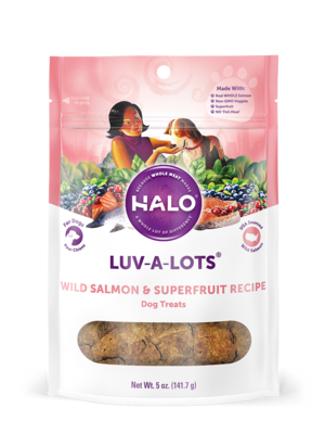 Halo Luv-A-Lots Wild Salmon & Superfruit Recipe Dog Treats