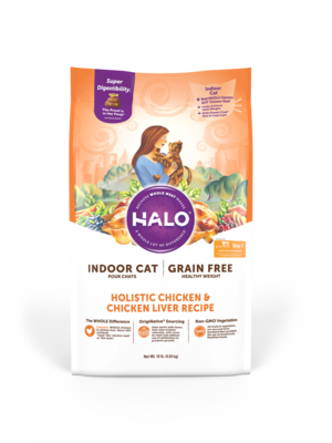 Halo Grain Free Indoor Cat Healthy Weight Holistic Chicken & Chicken Liver Recipe