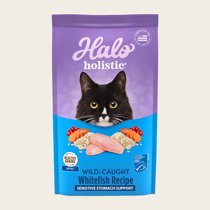 Halo Sensitive Stomach Support Wild-Caught Whitefish Recipe For Adult Cats (Healthy Grains)