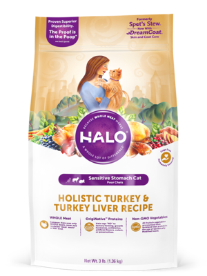 Halo Sensitive Stomach Cat Holistic Turkey & Turkey Liver Recipe