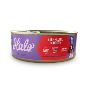 Halo Adult Dog Beef Recipe In Broth (Healthy Grains)