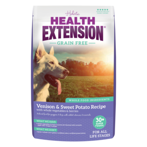 Health Extension Grain Free Dry Dog Food Venison & Sweet Potato Recipe With Whole Vegetables & Berries