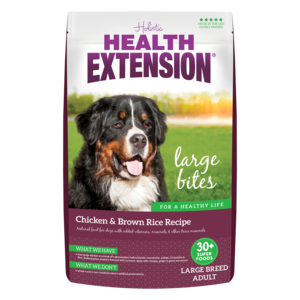 Health Extension Large Bites Chicken & Brown Rice Recipe For Large Breed Adult Dogs
