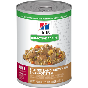 Hill's Bioactive Recipe Canned Dog Food Braised Lamb, Brown Rice & Carrot Stew For Adult Dogs