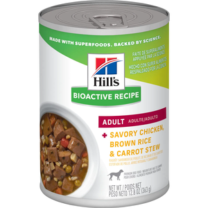 Hill's Bioactive Recipe Canned Dog Food Savory Chicken, Brown Rice & Carrot Stew For Adult Dogs