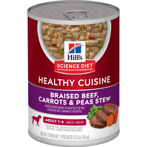 Hill's Science Diet Healthy Cuisine Adult Braised Beef, Carrots & Peas Stew