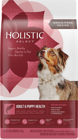 Holistic Select Grain Free Adult & Puppy Health Salmon, Anchovy Meal & Sardine Meal Recipe