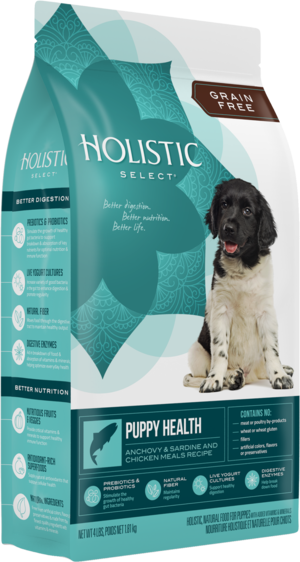 Holistic Select Grain Free Puppy Health Anchovy & Sardine and Chicken Meals Recipe