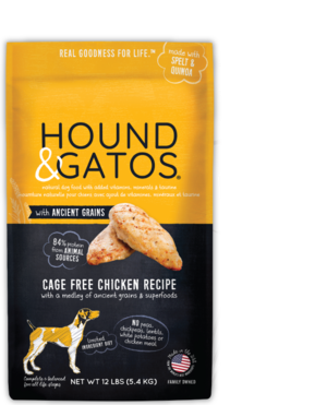 Hound & Gatos Ancient Grains Cage Free Chicken Recipe For Dogs
