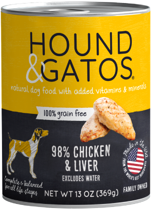 Hound & Gatos Grain Free 98% Chicken & Liver Recipe For Dogs