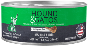 Hound & Gatos Grain Free 98% Duck & Liver Recipe For Cats