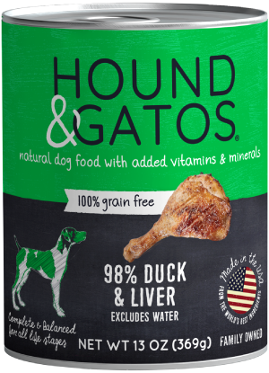 Hound & Gatos Grain Free 98% Duck & Liver Recipe For Dogs