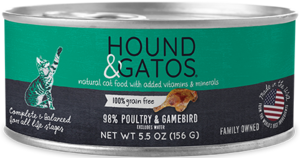 Hound & Gatos Grain Free 98% Gamebird Poultry Recipe For Cats