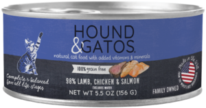Hound & Gatos Grain Free 98% Lamb, Chicken & Salmon Recipe For Cats