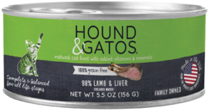 Hound & Gatos Grain Free 98% Lamb & Liver Recipe For Cats