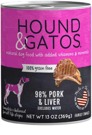 Hound & Gatos Grain Free 98% Pork & Liver Recipe For Dogs